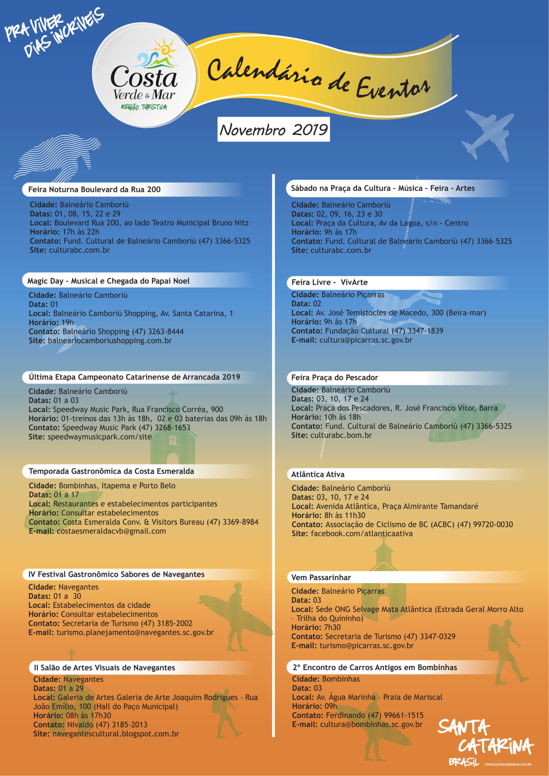 You are currently viewing Confira o Calendário de Eventos da Região Turística Costa Verde & Mar do mês de Novembro